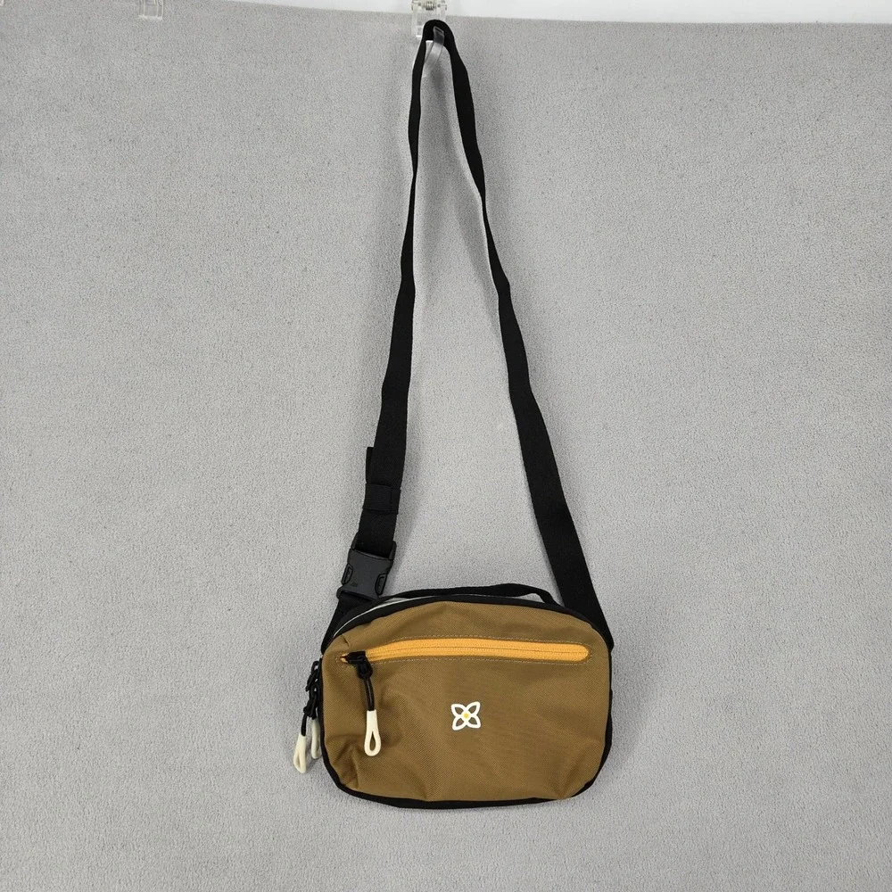 Sherpani Crossbody Travel Bag Mustard Yellow Multi Pocket Organizer Adjustable